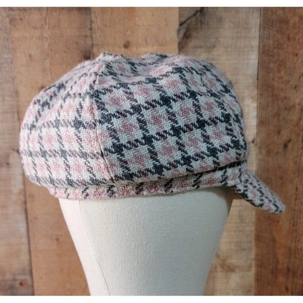 Pink and Gray Page Boy Hat